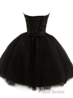 Sweetheart Short Black Lace Formal Prom Dresses, Black Lace Graduation / Homecoming Dresses