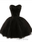 Sweetheart Short Black Lace Formal Prom Dresses, Black Lace Graduation / Homecoming Dresses