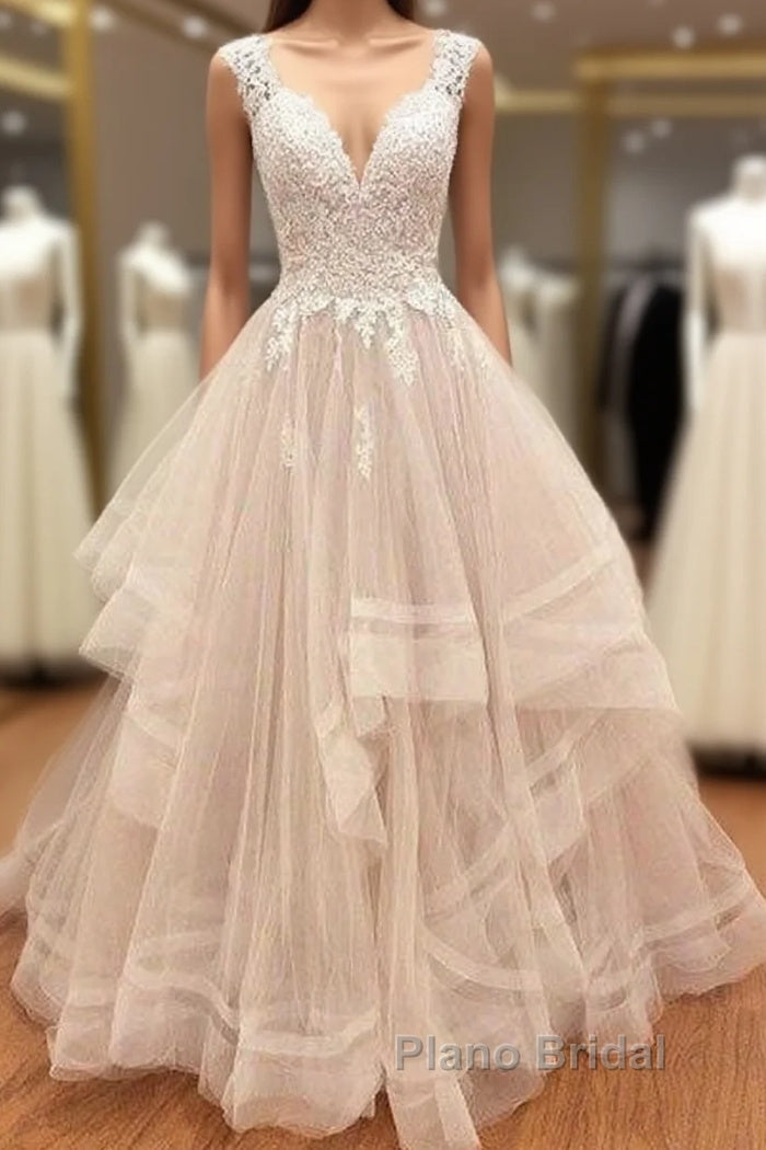 Custom Made Tulle Lace Long Formal Prom Gown, Lace Evning Dresses Main image