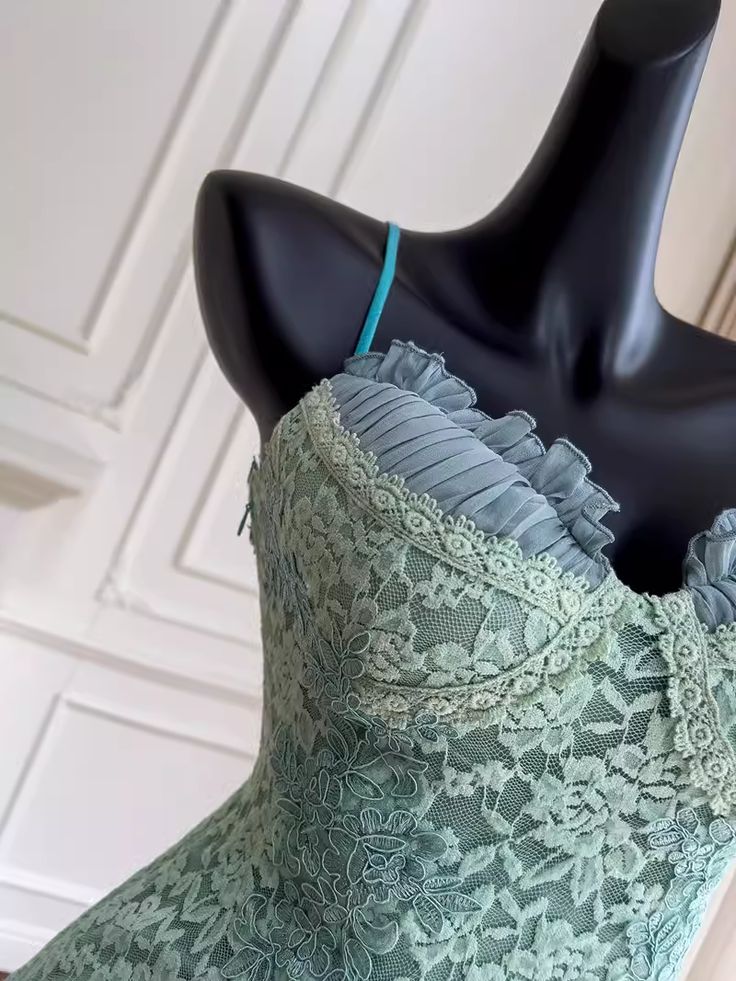 Barbie Raquel A Line Spaghetti Straps Green Lace Short Outfit Homecoming Dresses