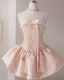 Cute A Line Straples Satin Pink Homecoming Dresses 18Th Birthday Dresses