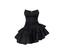 Cute A Line Strapless Black Vacation Dresses Short Satin Birthday Dresses