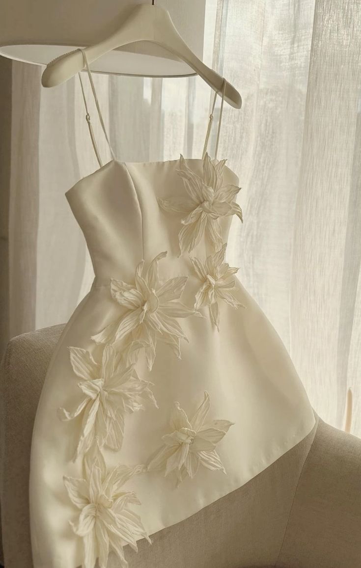 Cute A Line Straps Satin Ivory Homecoming Dresses Party Dresses