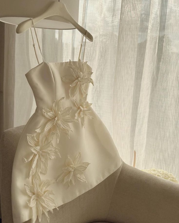 Cute A Line Straps Satin Ivory Homecoming Dresses Party Dresses