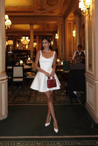 Cute A Line White Straps Homecoming Dresses 18Th Birthday Outfits