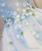 Cute Blue Lace Applique Short Prom Dress, Homecoming Dress