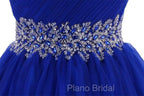 Cute Blue Sweetheart Tulle Cocktail Dresses Homecoming Dresses With Beading, Short Formal Prom Dresses