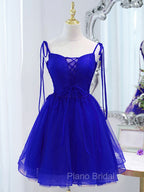 Cute Burgundy Tulle Lace Short Formal Prom Dresses, Lace Burgundy Puffy Homecoming Dresses