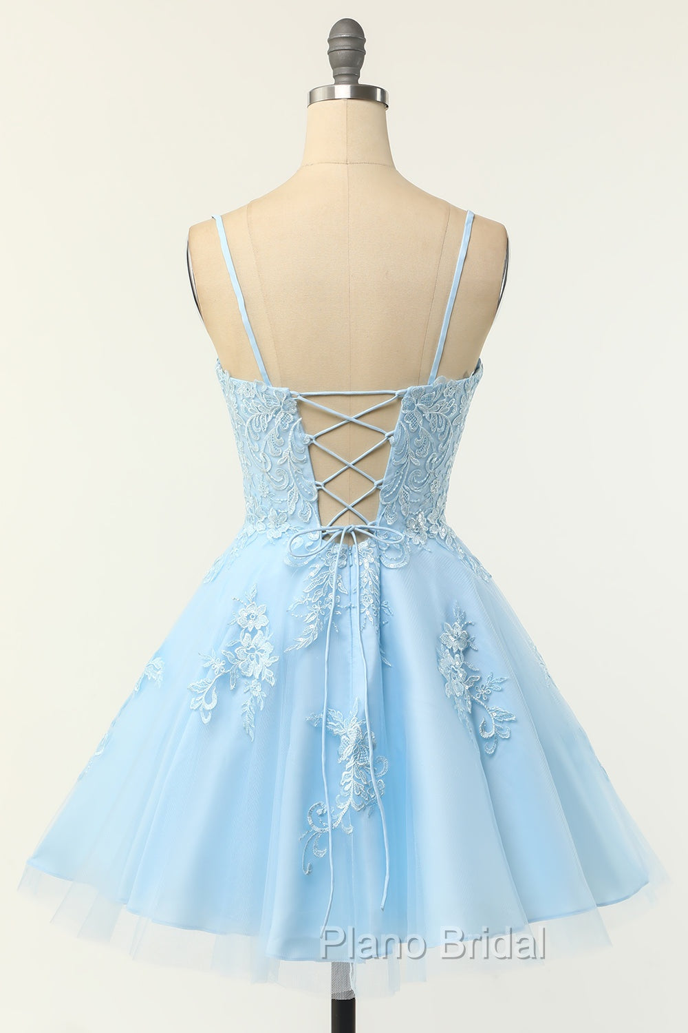 Cute Glitter Blue Homecoming Dresses A Line Sequins Short Formal Prom Dresses with Appliques Secondary image