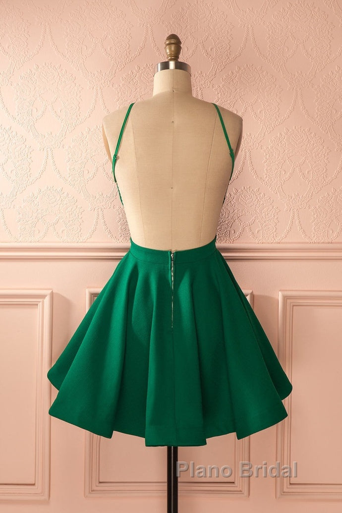 Cute Green Backless Short Formal Prom Dresses, Green Homecoming Dresses Secondary image