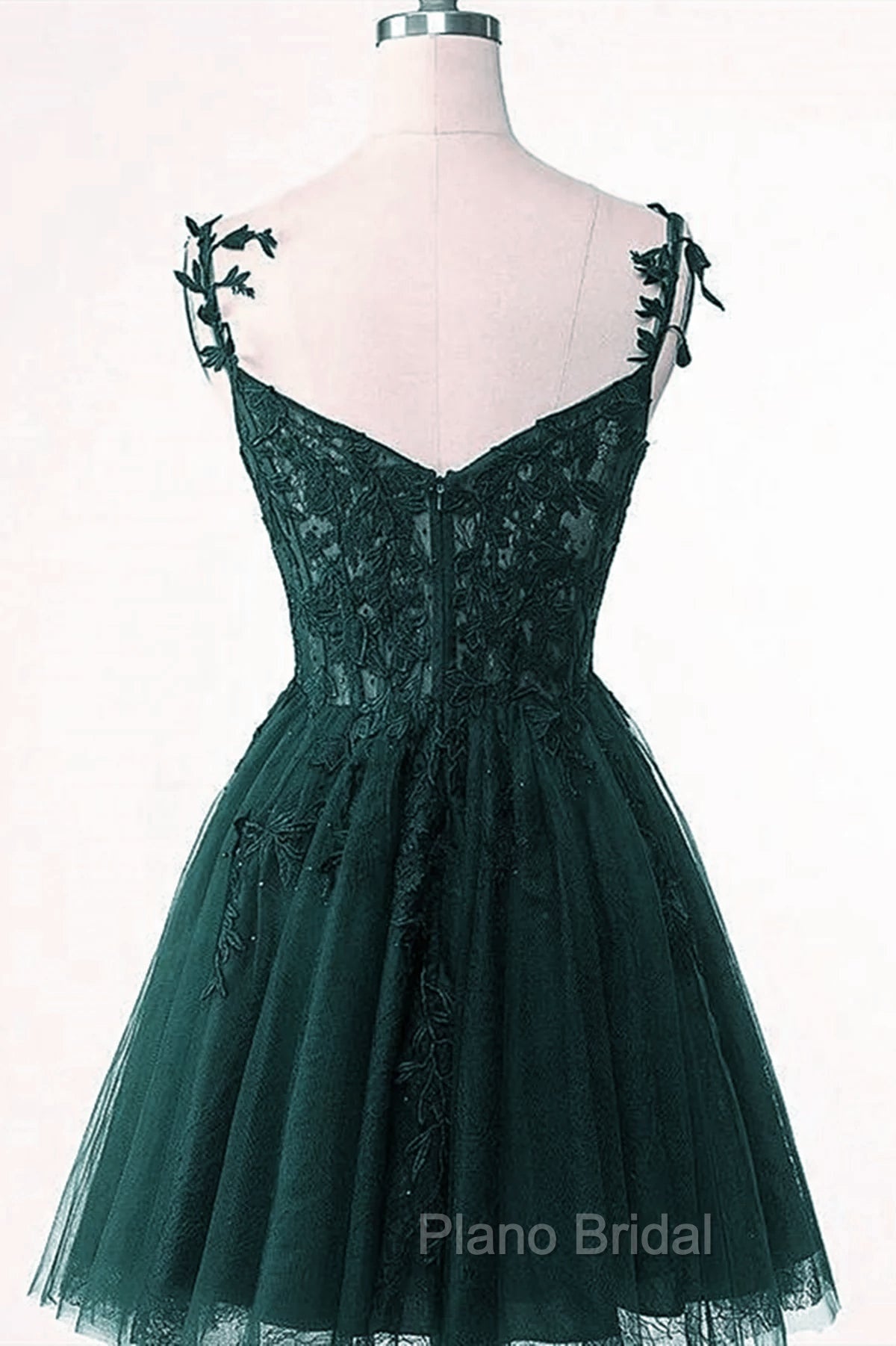 Cute Green Tulle Short Straps Sweetheart Homecoming Dresses, Green Short Formal Prom Dresses