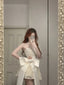 Cute Lace Pearl Bow Strapless A-Line Mini 17Th Birthday Homecoming Dresses