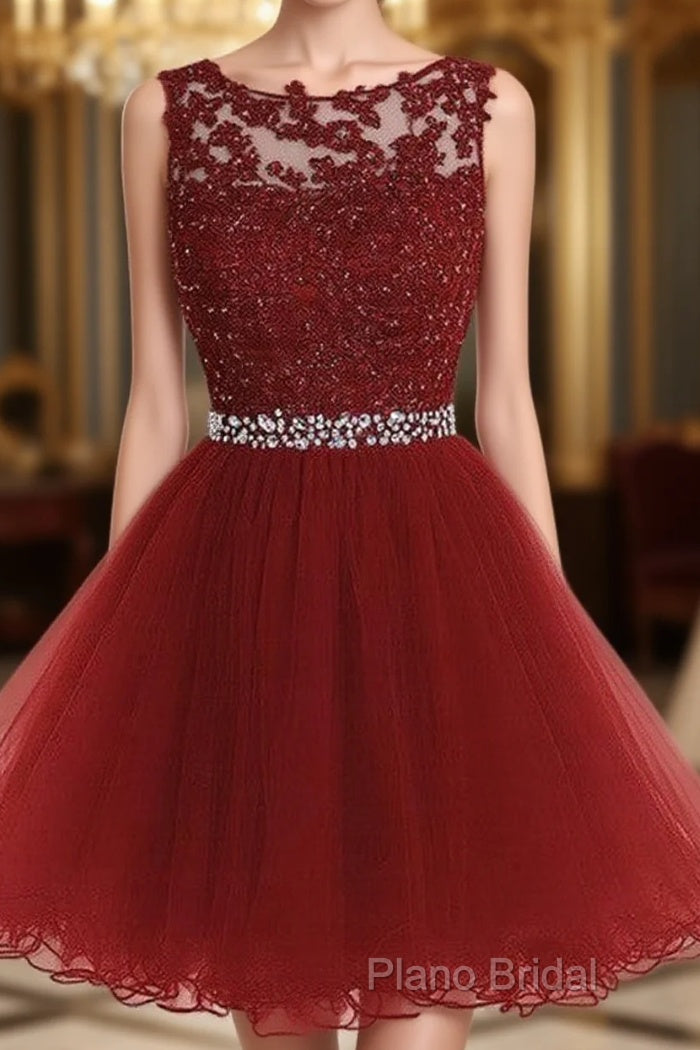 Cute Lace Short Formal Prom Dresses, Lace Homecoming Dresses