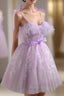 Cute Lavender Tulle Short Formal Prom Dresses, Lavender Homecoming Dresses 2026