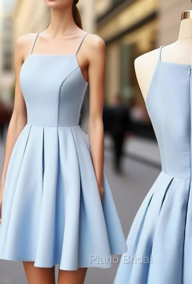 Cute Light Blue Short Formal Prom Dresses, Cute Blue Homecoming Dresses Main image