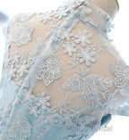 Cute Light Blue Tulle With Lace Party Dresses , Beautiful Short Classical Formal Dresses