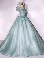 Cute Light Green Tulle Ball Gown Sweet 16 Dresses Green Formal Dresses Formal Prom Dresses shops