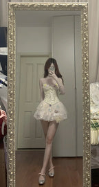 Cute Pink 3D Flower Corset With Bud Skirt 17Th Birthday Homecoming Dresses
