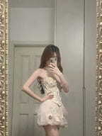Cute Pink 3D Flower Corset With Bud Skirt 17Th Birthday Homecoming Dresses