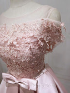 Cute Pink Satin Short Formal Prom Dresses , Lovely Party Dresses