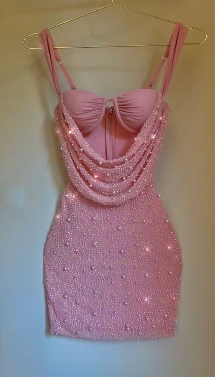Cute Pink Suspender Hollow Beaded Hip-Hugging 17Th Birthday Homecoming Dresses Secondary image