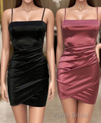 Cute Pleated Red Short Homecoming Dresses Bodycon