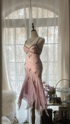 Cute Purple Strap Beaded Chiffon Mermaid Short Formal Prom Dresses