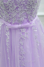 Cute Round Neckline Knee Length Homecoming Dresses, Short Lace Party Dresses