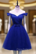 Cute Royal Blue Tulle Simple Party Dresses , Lovely Formal Dresses, Blue Homecoming Dresses