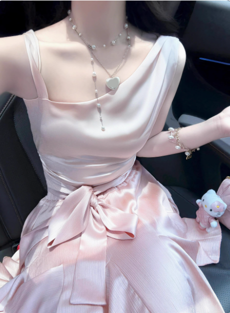 Cute Satin Off-Shoulder Bow Birthday Dresses Homecoming Dresses