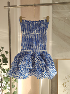 Cute Sheath Strapless Royal Blue Lace Vacation Dresses Short Birthday Dresses