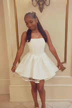 Cute Shoulder Strap A-Line Back Strappy 17Th Birthday Short Skirt Homecoming Dresses
