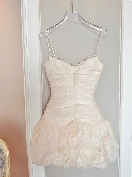 Cute Suspender 3D Flower Tulle Hip Wrap 17Th Birthday Homecoming Dresses Main image