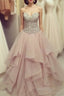 Cute Sweetheart Neck Sequin Chiffon Long Formal Prom Dresses, Formal Dresses