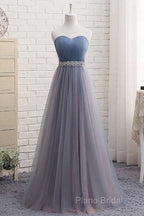 Cute Sweetheart Neck Tulle Formal Prom Dresses, Tulle Bridesmaid Dresses