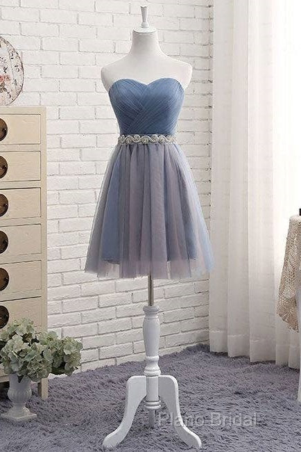 Cute Sweetheart Neck Tulle Formal Prom Dresses, Tulle Bridesmaid Dresses