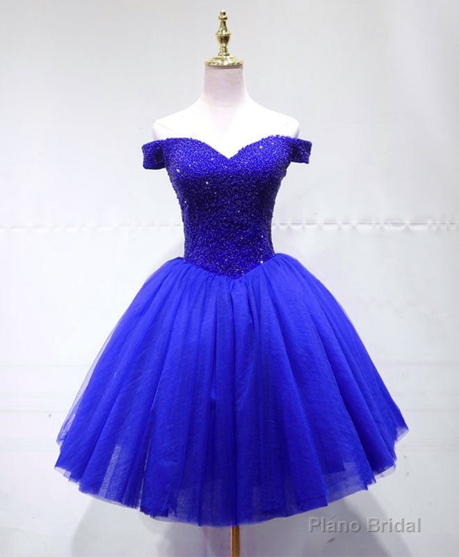 Cute Tulle Beads Short Prom Dress, Tulle Homecoming Dress Main image