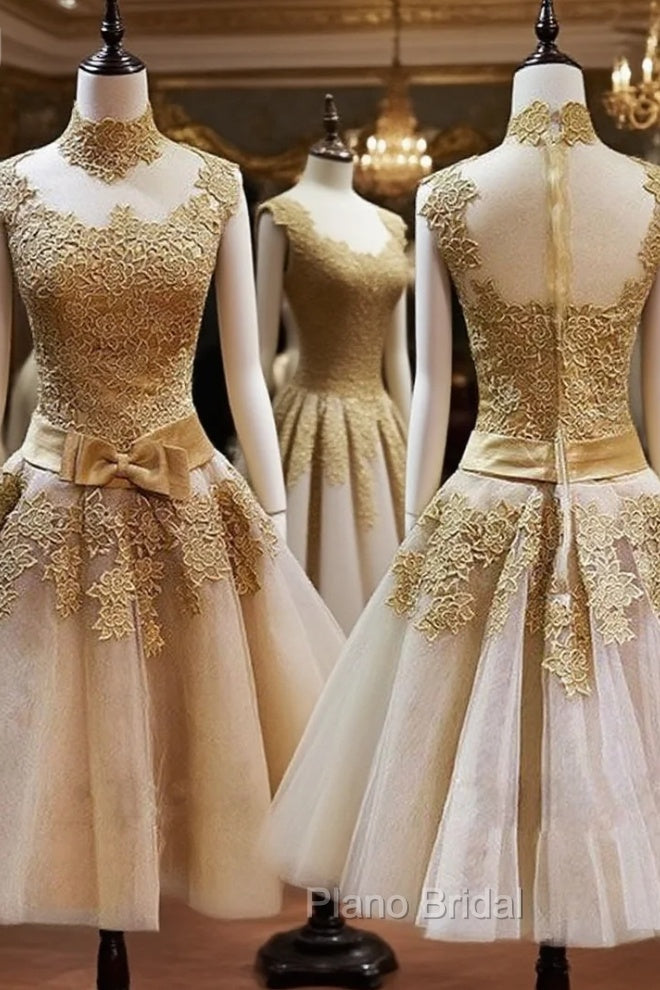 Cute Tulle Lace Applique Short Formal Prom Dresses, Homecoming Dresses