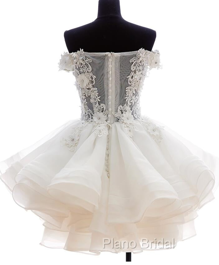 Cute White Organza Layers Short Formal Prom Dresses, New Party Dresses Secondary image