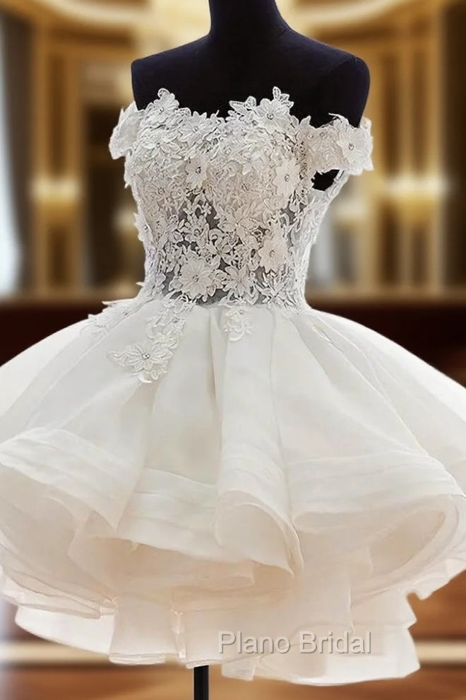 Cute White Organza Layers Short Formal Prom Dresses, New Party Dresses Main image