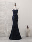 Dark Blue Sweetheart Mermaid Long Prom Dress, Dark Blue Evening Dress
