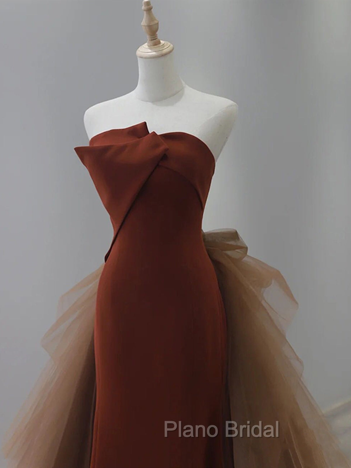 Dark Coffee Long Formal Prom Dresses, Dark Coffee Long Formal Graduation Dresses