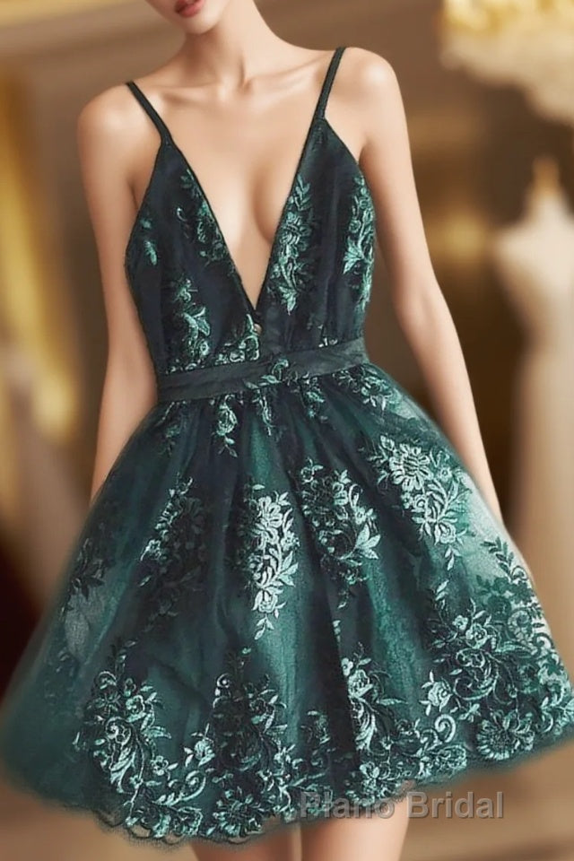 Dark Green Homecoming Dresses,Short Hoco Dresses