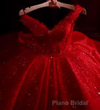 Dark Green Off the Shoulder Ball Gown Sequined Quinceanera Dresses