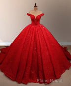 Dark Green Off the Shoulder Ball Gown Sequined Quinceanera Dresses