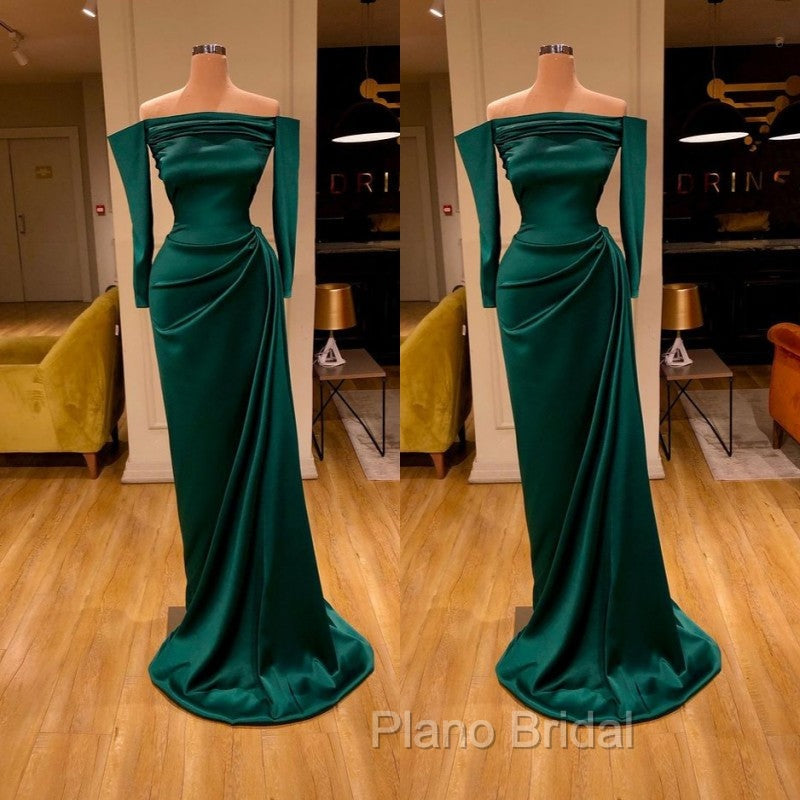 Dark Green Off-the-Shoulder Mermaid Formal Prom Dresses Long Evening Gowns Online Secondary image