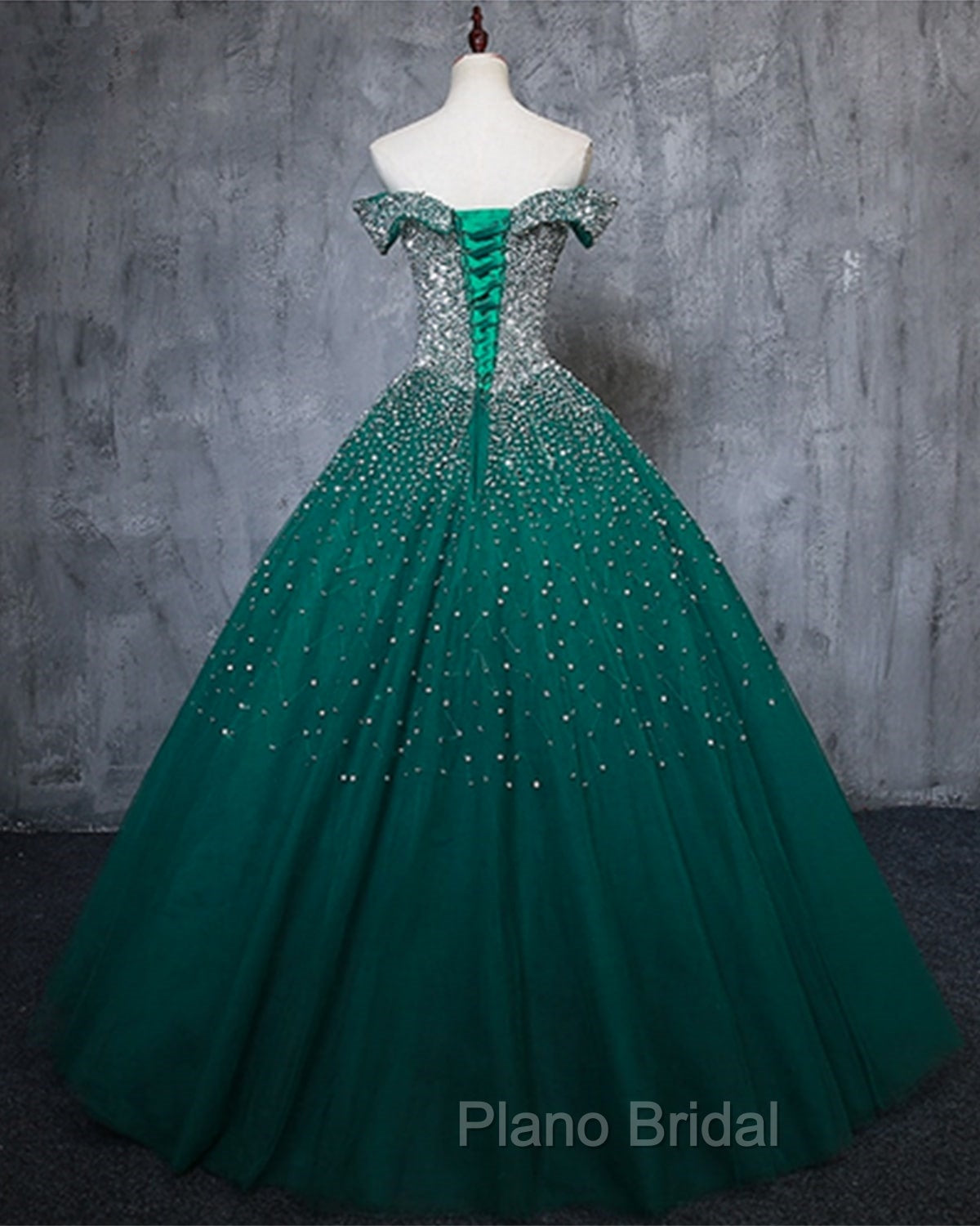 Dark Green Tulle Sweetheart Sparkle Party Dresses, Sweet 16 Dresses