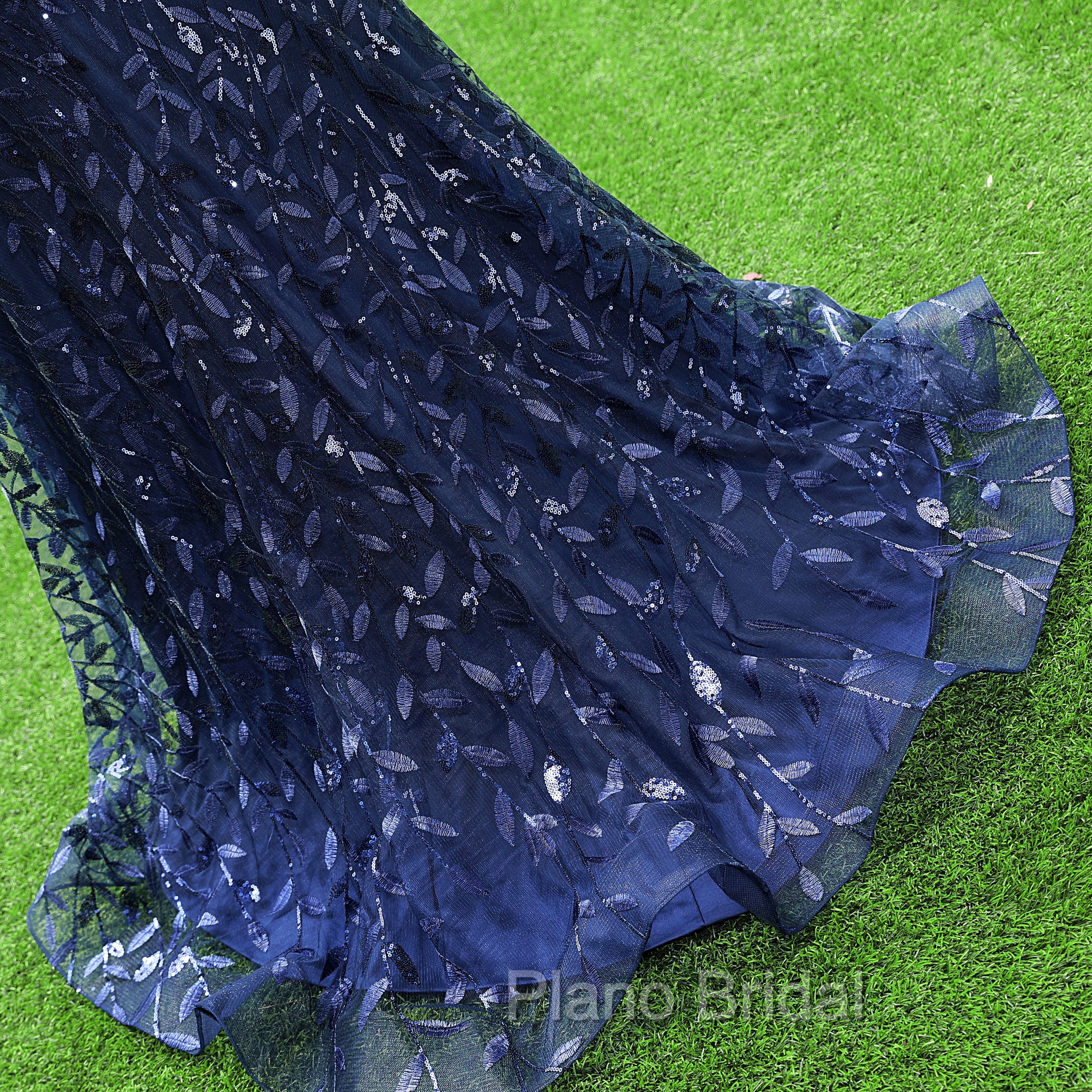 Dark Navy Blue Formal Prom Dresses Long Sequins Mermaid Women Tulle Evening Dresses Spaghetti Straps