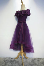 Dark Purple High Low Homecoming Dresses, Cute Formal Dresses, Formal Prom Dresses
