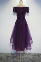Dark Purple High Low Homecoming Dresses, Cute Formal Dresses, Formal Prom Dresses